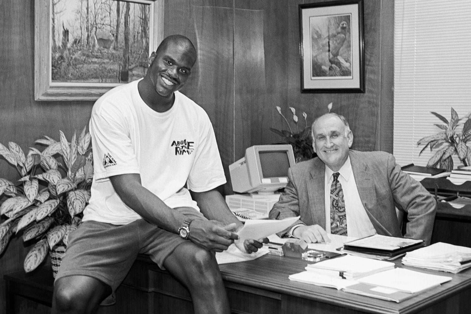 Shaquille O’Neal with former Chancellor William Jenkins in the 1990s