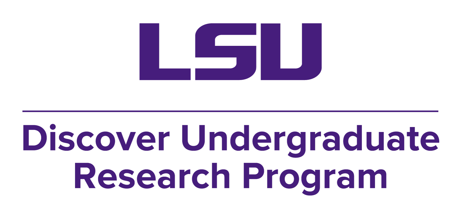 LSU over purple line Discover Undergraduate Research Program