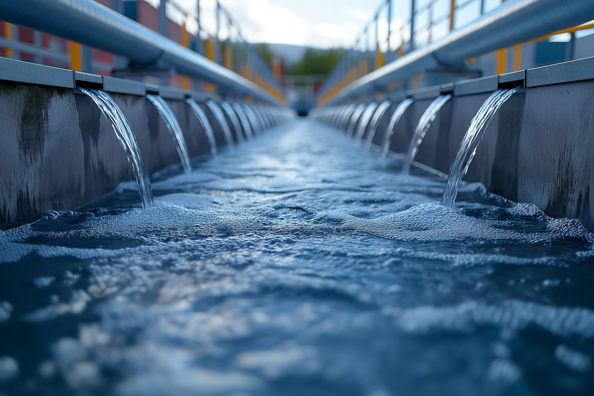 Water undergoing purification