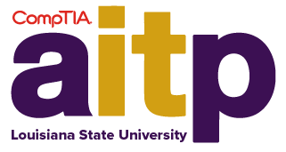 AITP logo in puple and gold letters