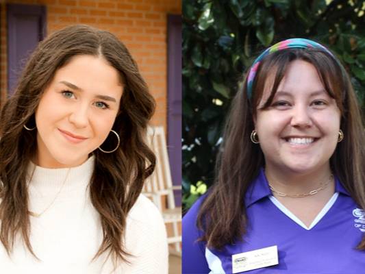 Side by side headshots of Anna Claire Pousson and KK Welty.