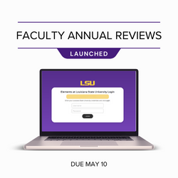 faculty annual reviews launched, due May 10