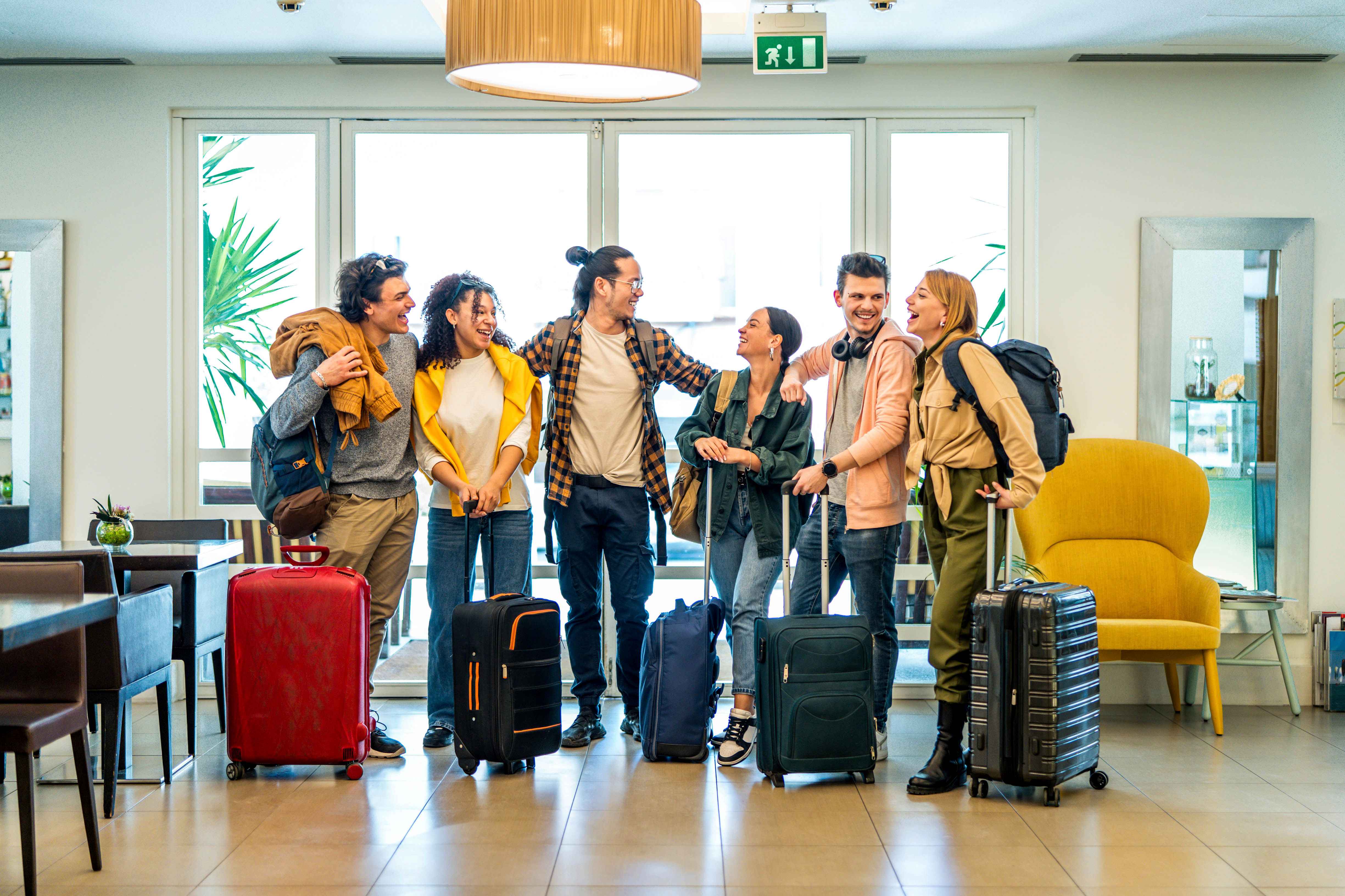 students with luggage