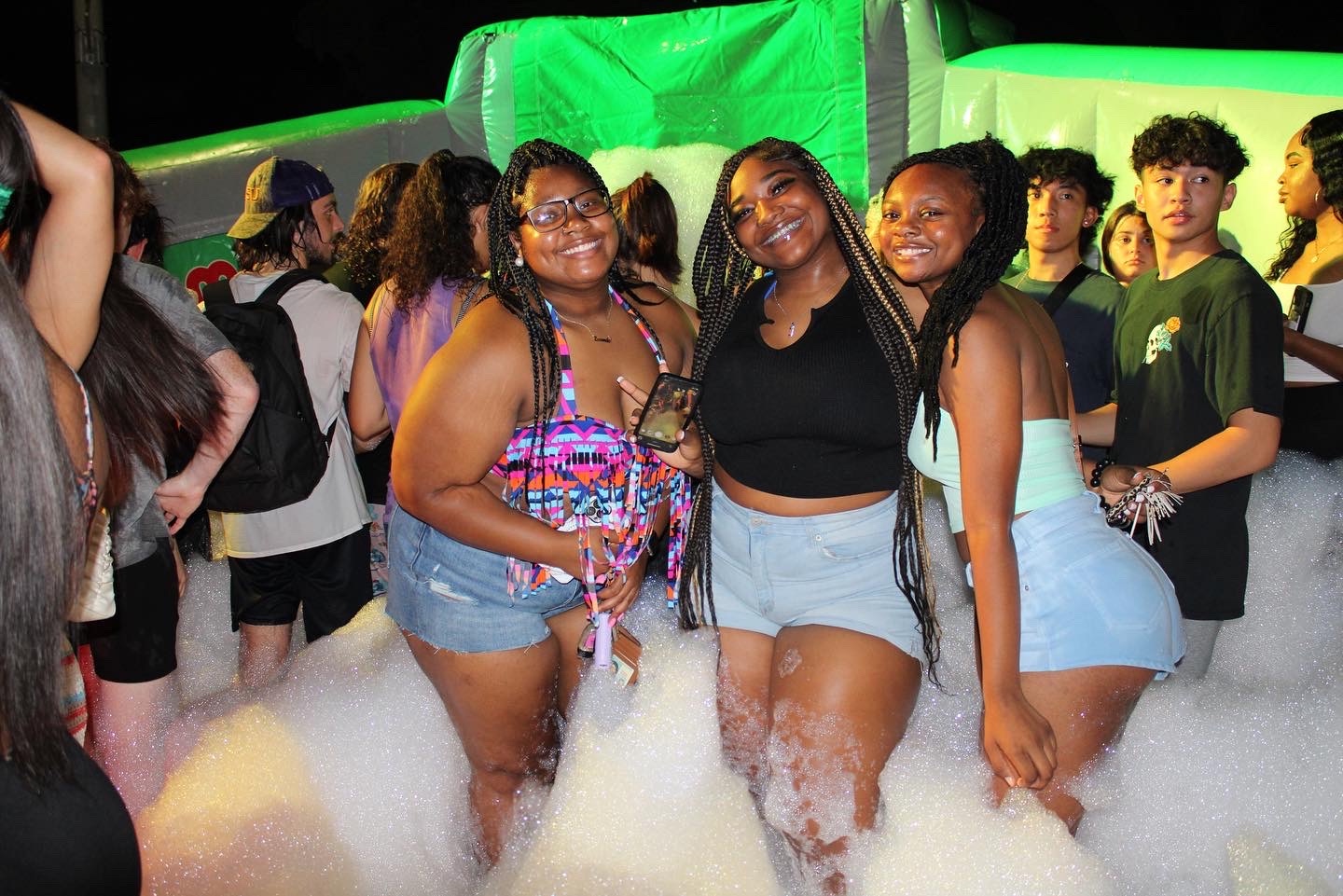 Residents at the Welcome Week Foam Party