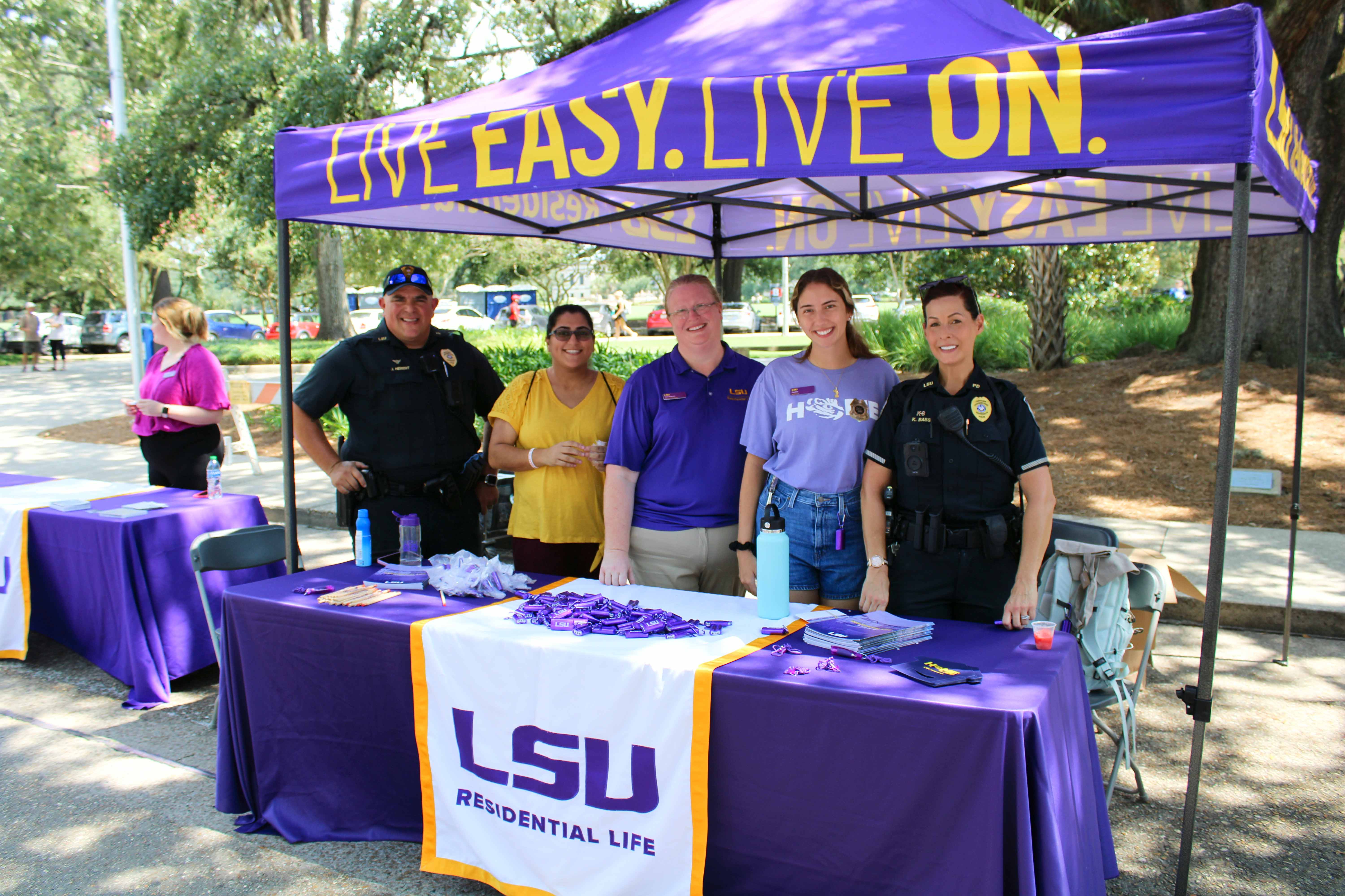 LSU Police with Staff at Safety Day tent