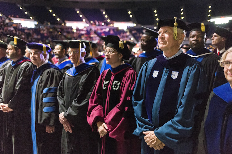 faculty at commencement