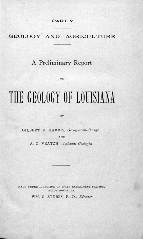 A Preliminary Report on the Geology of Louisiana