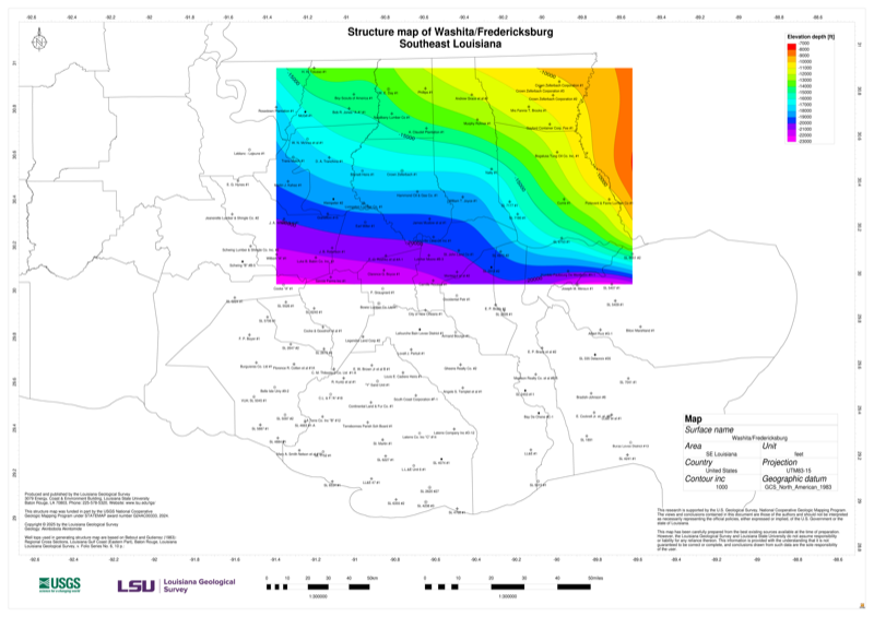Washita-Fredericksburg Structure Map