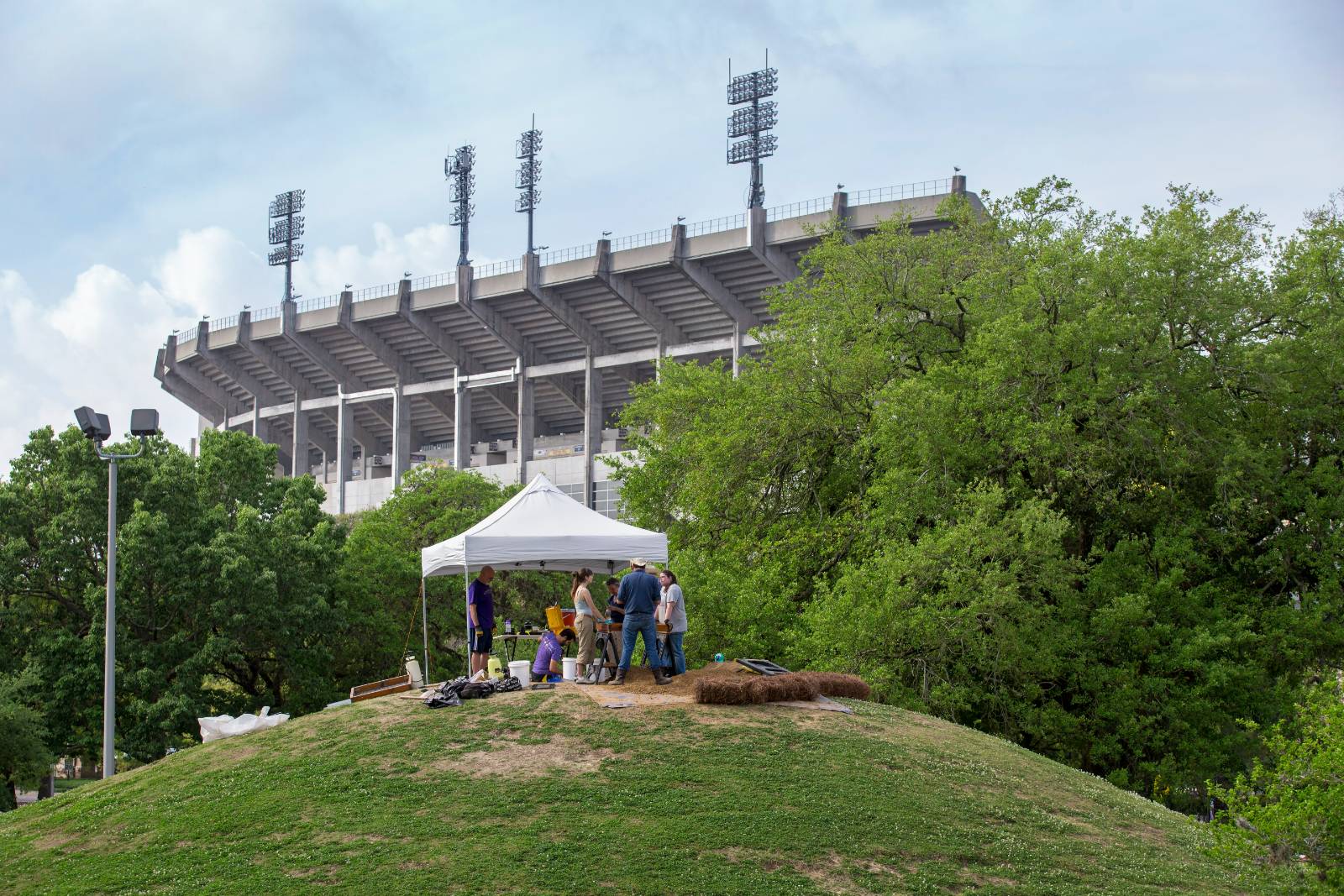 LSU Campus Mound B excavation by Tiger Stadium
