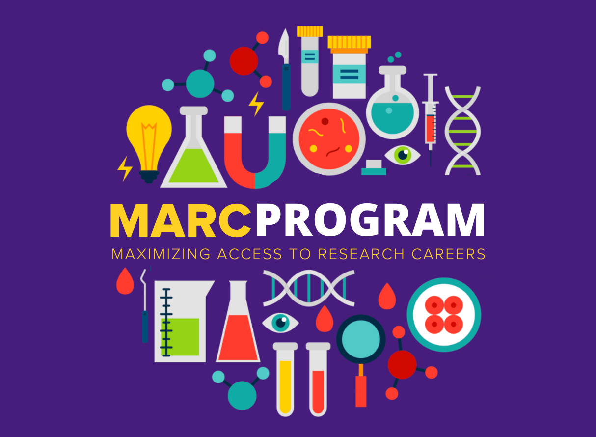 MARC logo with scienc sympols around the text MARC Program