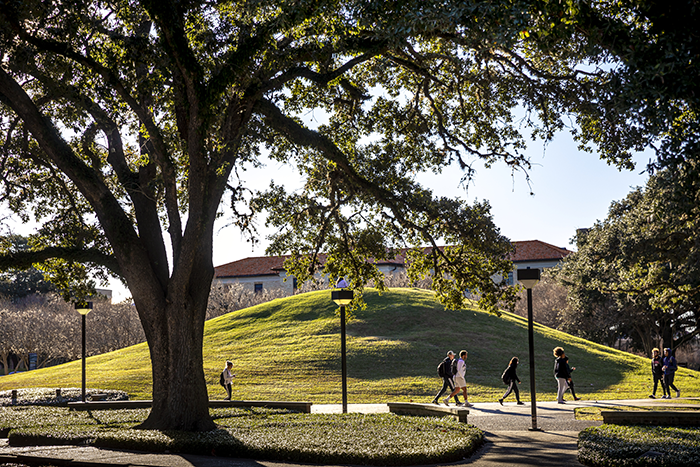 campus mounds at sundown